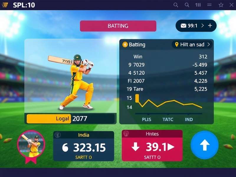 Cricket Splash Warrior gameplay screenshot showing batting interface